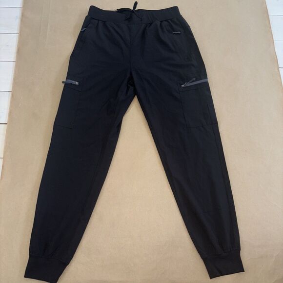 Woman’s Black Athletic Joggers Size Medium Cargo Pocket Athleisure Work Out - Picture 1 of 7